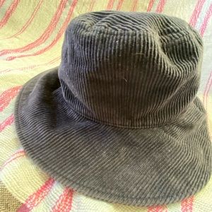 Agnes B Paris Black Corduroy Bucket Hat